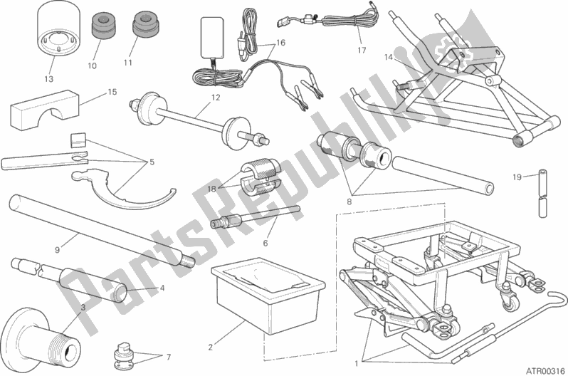 All parts for the 01c - Workshop Service Tools of the Ducati Superbike 1199 Panigale Superleggera 2014